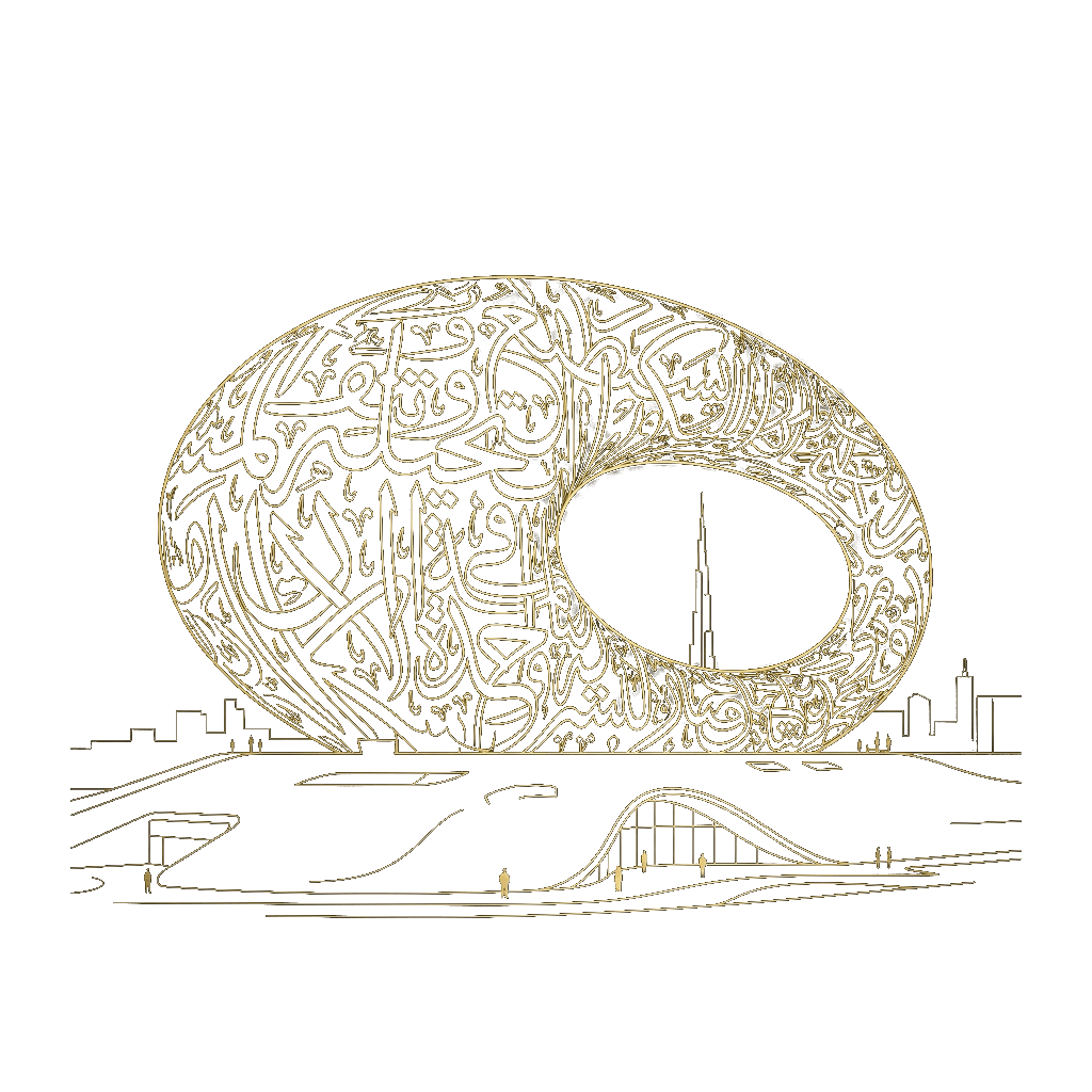 Museum of the Future Gold Lineart