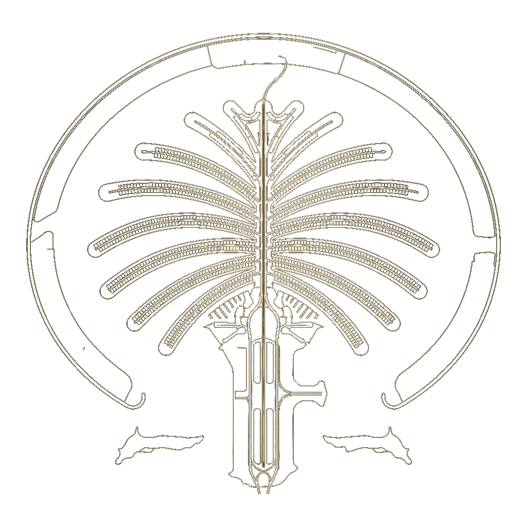 Palm Jumeirah Gold Lineart